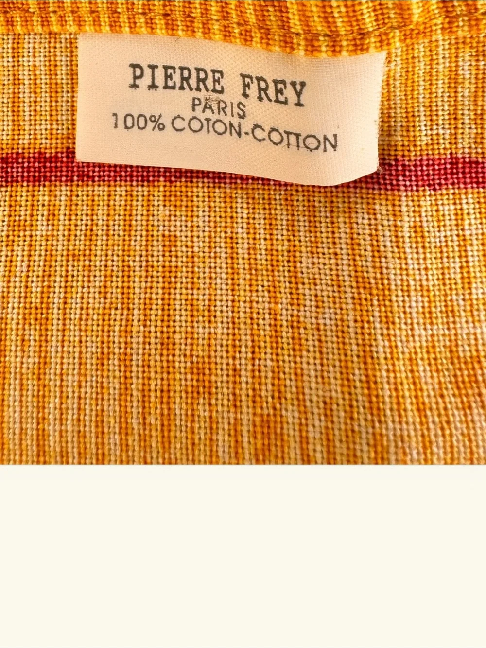 Pierre Frey Paris Marigold & Red Geometric Cotton 18x18” Square Napkins (12)